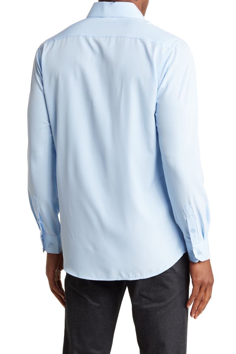 Slim Fit Performance Stretch Long Sleeve Button Front Shirt, Alternate, color, SKY BLUE