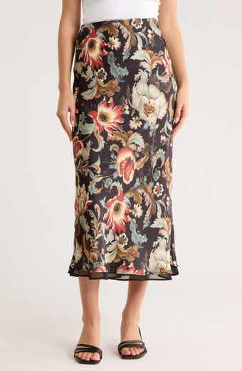 T Tahari Bias Cut Midi Skirt