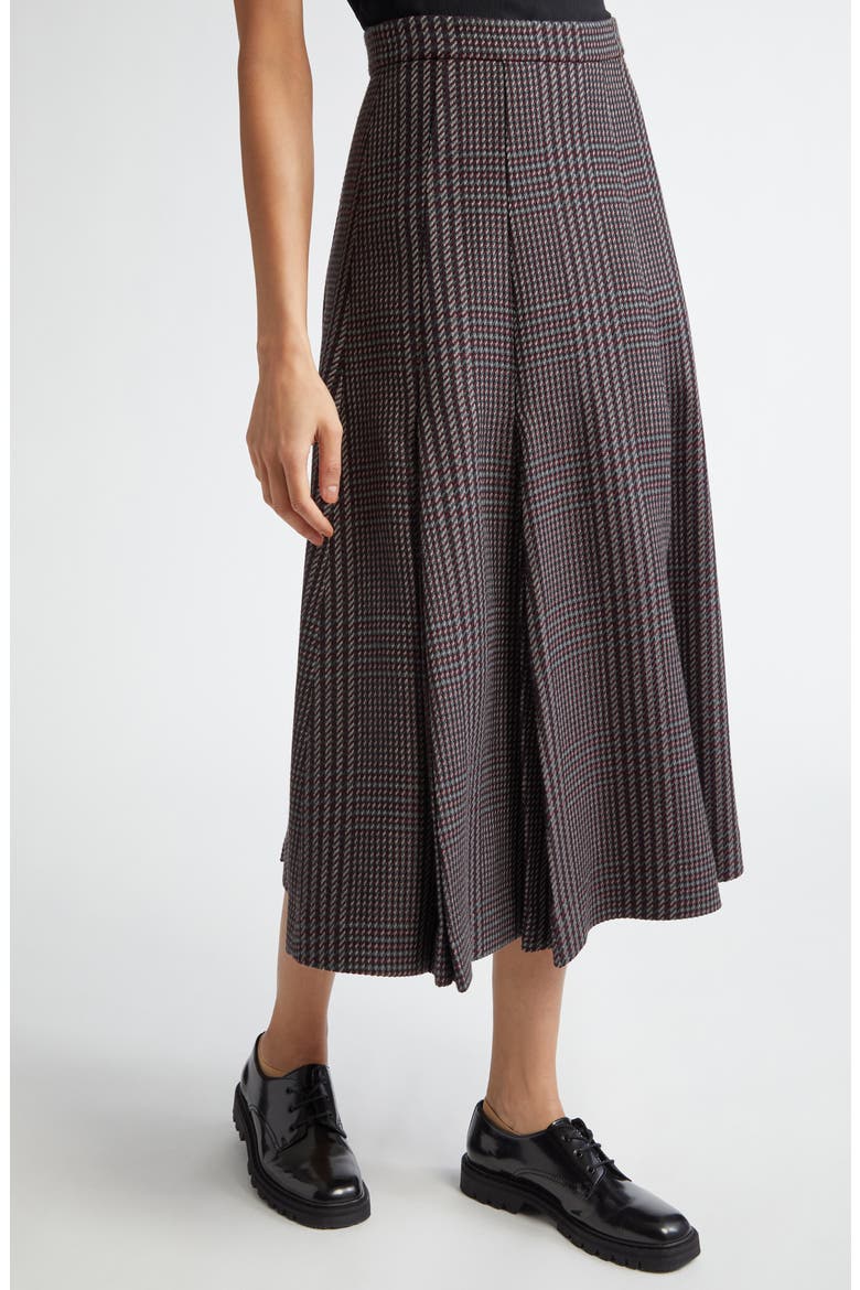 Kenzie Check Wool Blend Skirt, Alternate, color, BURGUNDY/ GREY/ BLACK