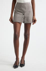 Courrèges Wool Blend Houndstooth Miniskirt
