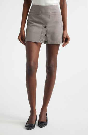 Wool Blend Houndstooth Miniskirt