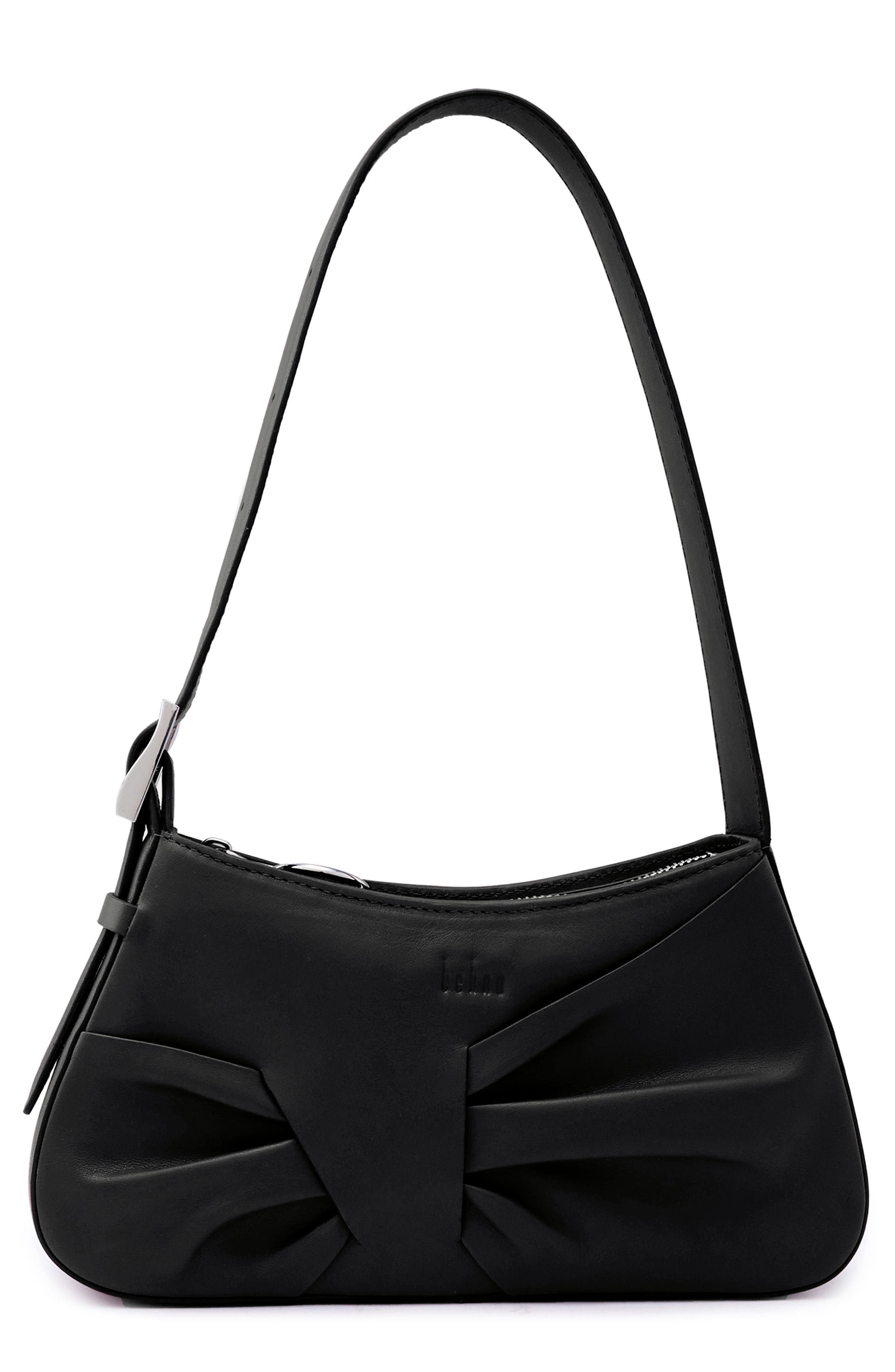 behno Mini Leena Leather Shoulder Bag, Main, color, Black