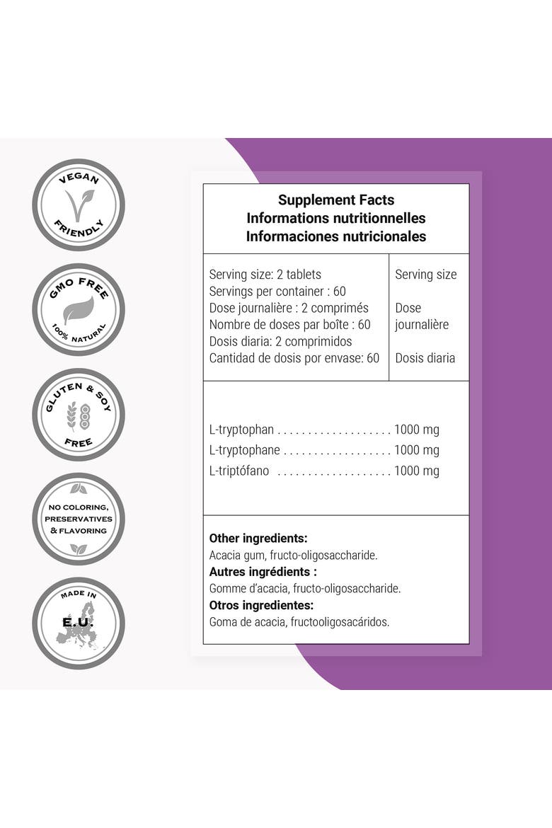 L-Tryptophan 1000mg per Day, Alternate, color, None