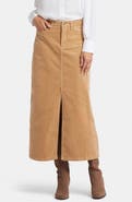 NYDJ High Waist Slit Front Corduroy Maxi Skirt