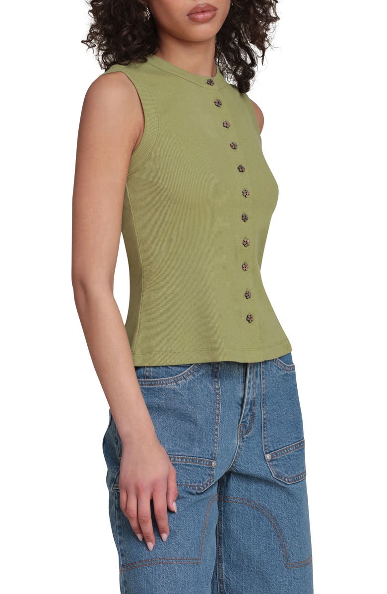 Avec Les Filles Sleeveless Rib Top, Alternate, color, Bayleaf
