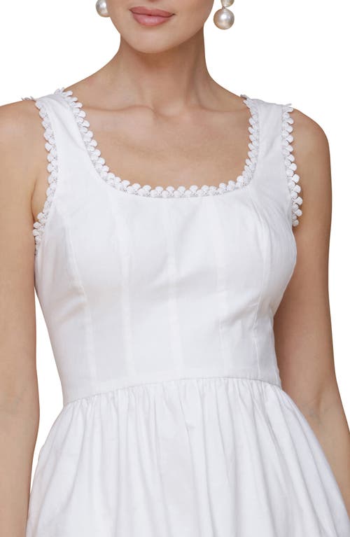 Shop Avec Les Filles Embroidered Cotton Poplin Midi Dress In White