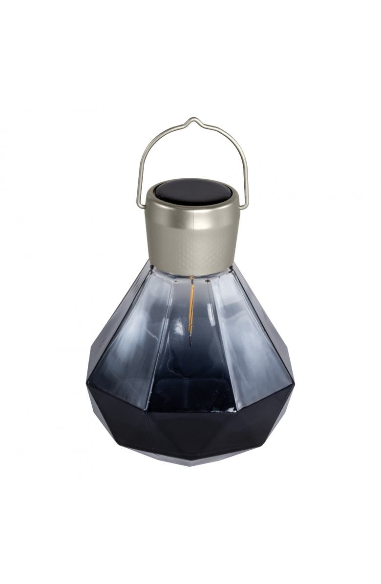 Allsop Home & Garden Gem Solar Lantern Handblown Glass, Main, color, Smoke