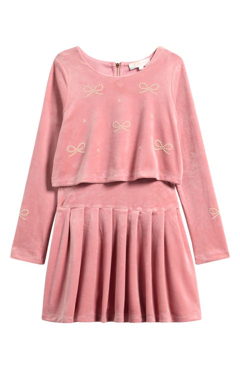 Kids' Bow Embellished Mock Two-Piece Dress (Little Kid & Big Kid)