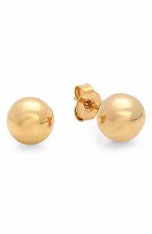 18k Gold Plated Ball Stud Earrings