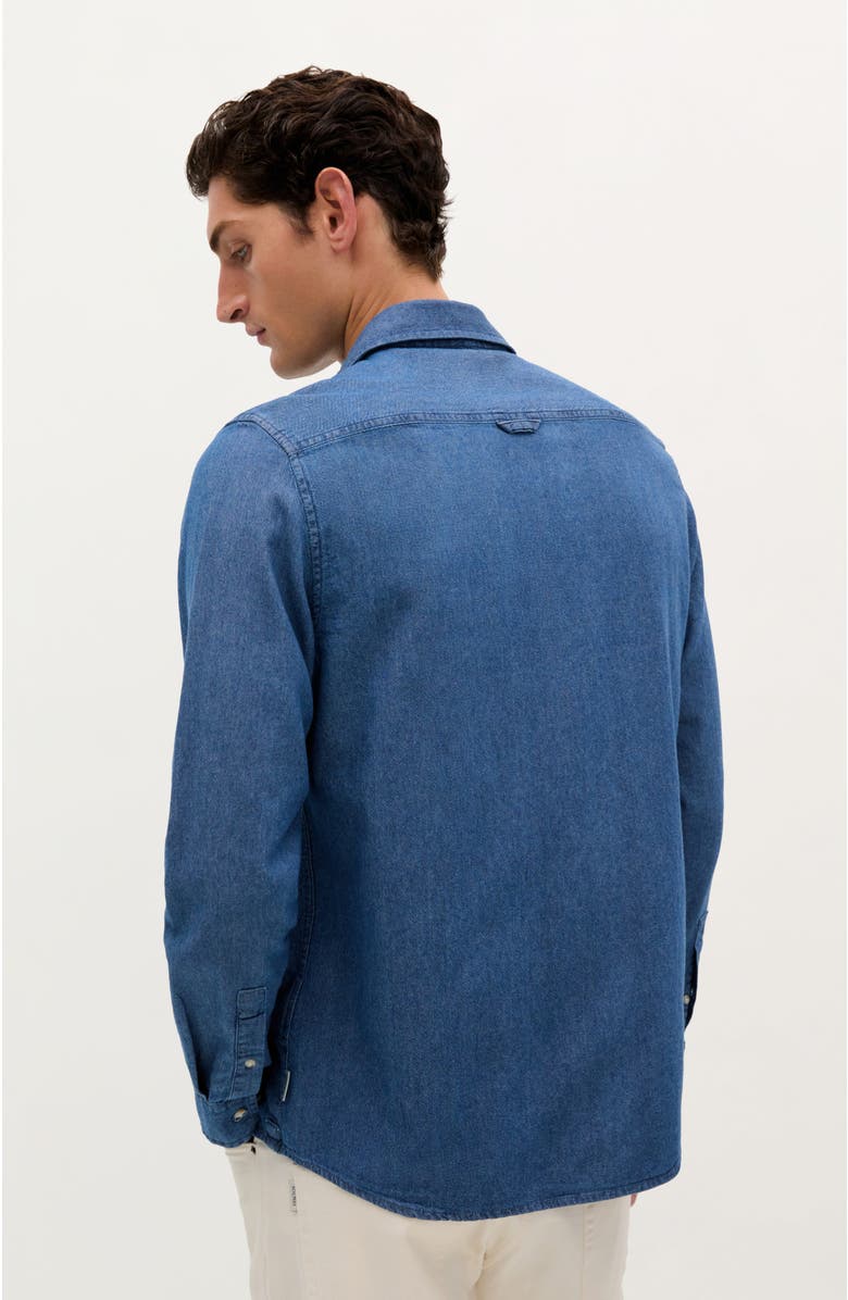 Scalpers Coastal Denim  Pockets Shirt, Alternate, color, Blue Denim