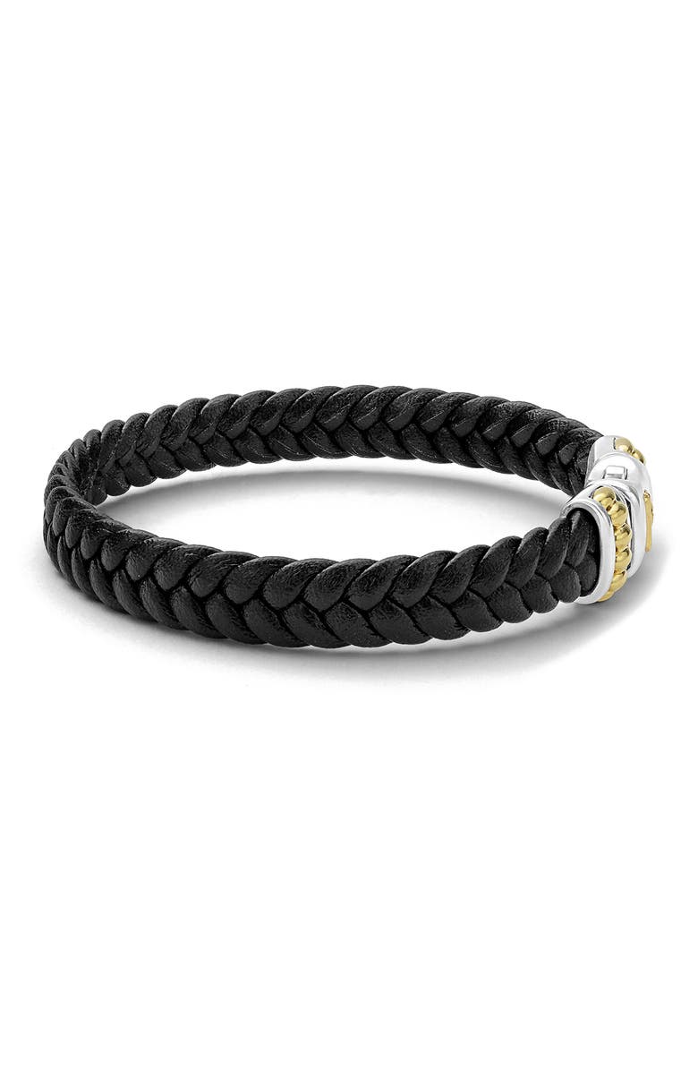 LAGOS Anthem Woven Leather Bracelet, Alternate, color, Silver