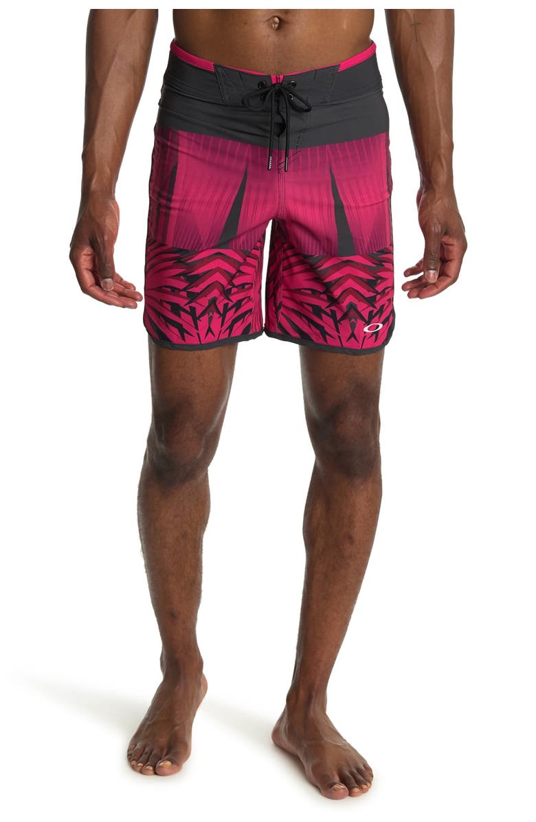 Oakley Palm Geometric Print Board Shorts, Main, color, 