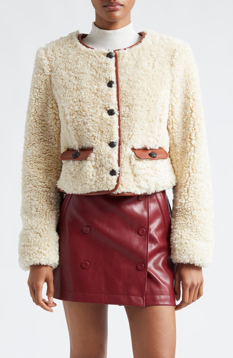 Cinq à Sept Naia Faux Shearling Jacket, Main, color,