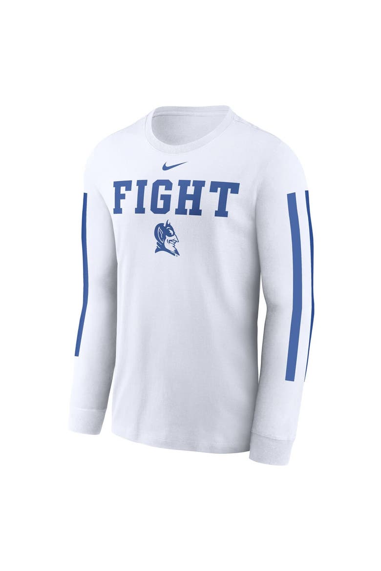 Men's Nike White Duke Blue Devils Local Spirit Slogan Long Sleeve T-Shirt, Alternate, color, White