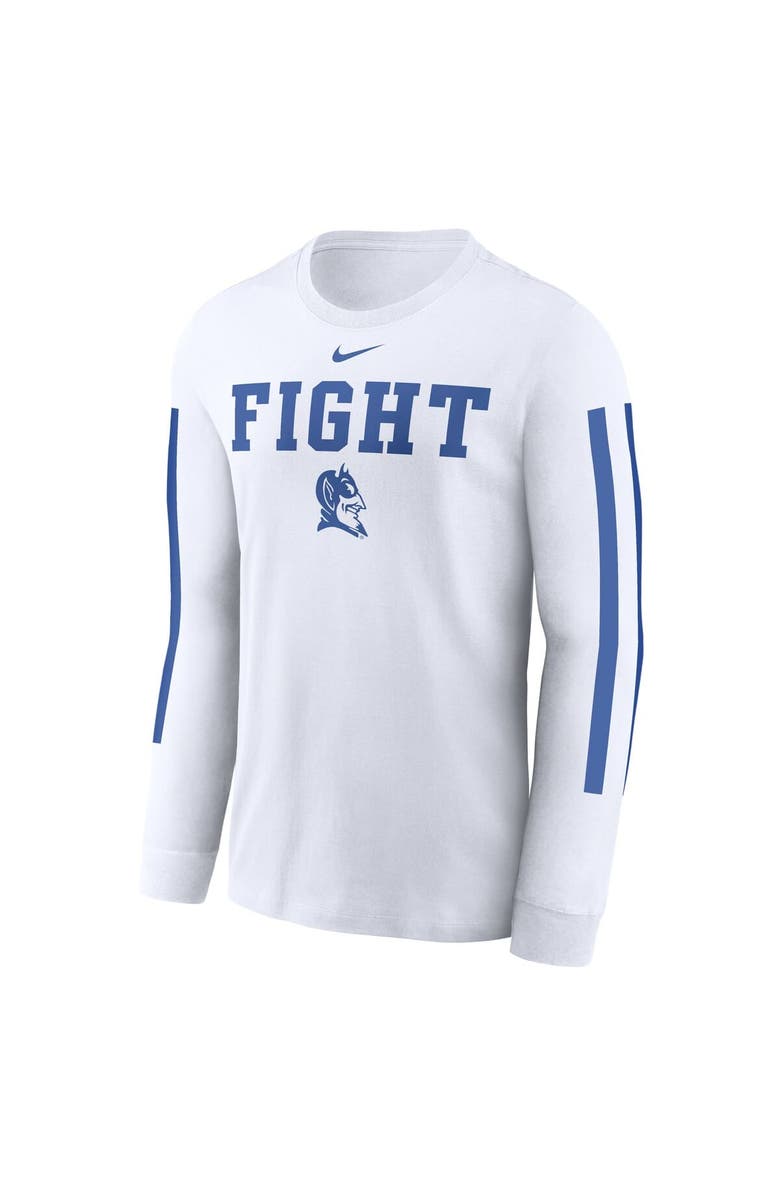 Nike Men's Nike White Duke Blue Devils Local Spirit Slogan Long Sleeve T-Shirt, Alternate, color, White