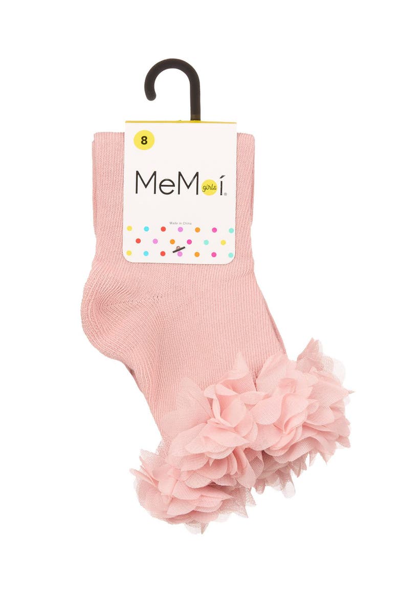 Kid's Floral Halo Anklet Socks, Alternate, color, Blush Pink