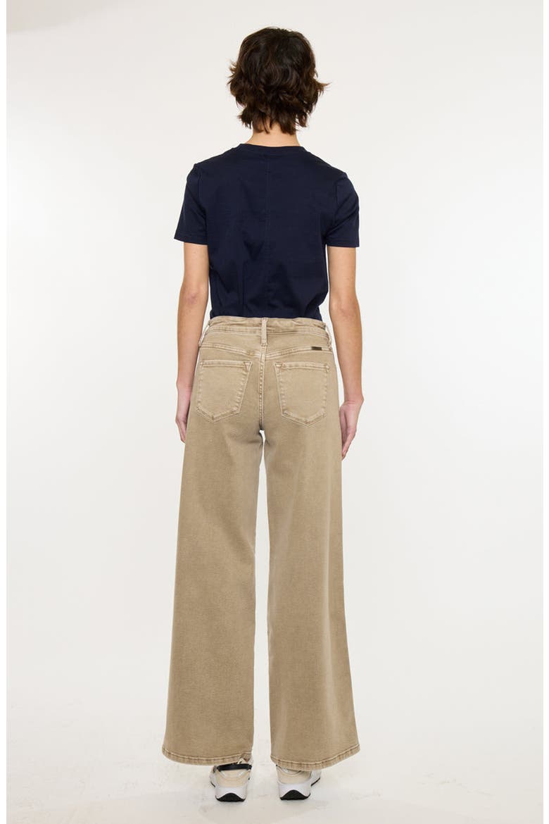 Natty Mid Rise Wide Flare Jeans, Alternate, color, Tan