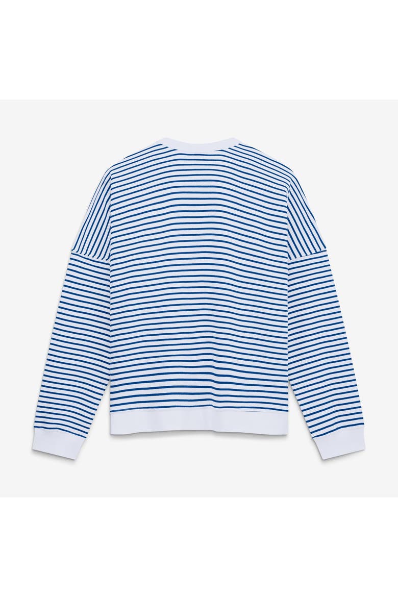 Women's Fanatics White/Royal Buffalo Bills Striped Oversized French Terry Sweatshirt, Alternate, color, White