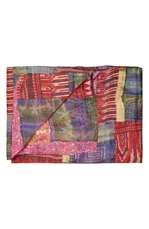 Kantha Silk Blend Throw Blanket