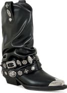AZALEA WANG Ashraf Studded Western Boot