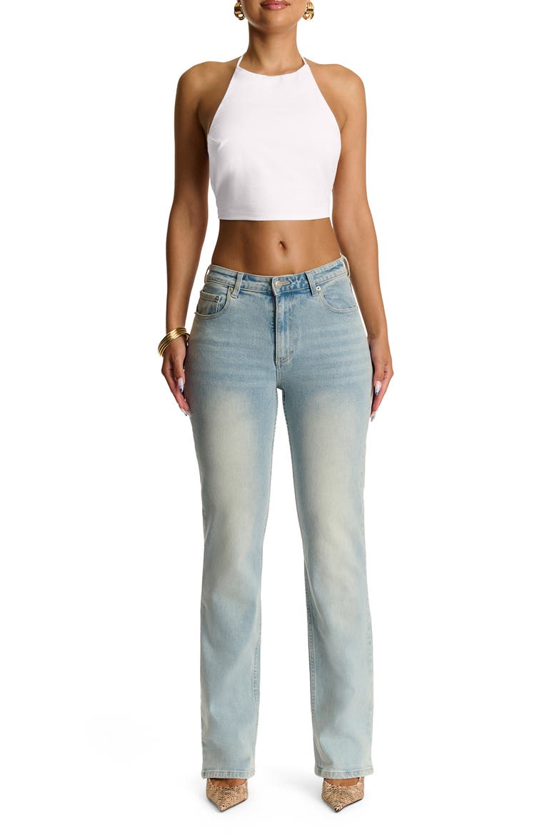 Shirting Halter Crop Top, Alternate, color, WHITE