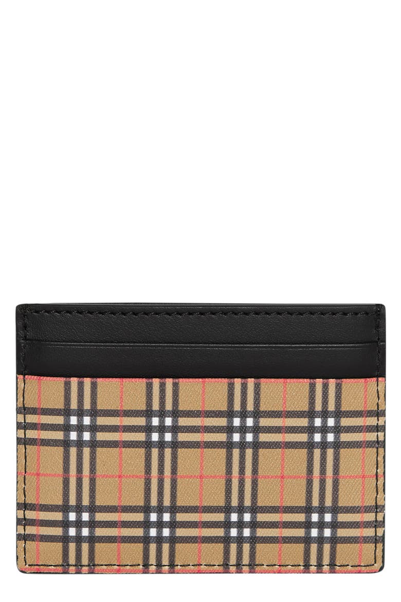 Sandom Check Card Case, Main, color, ANTIQUE YELLOW/ BLACK