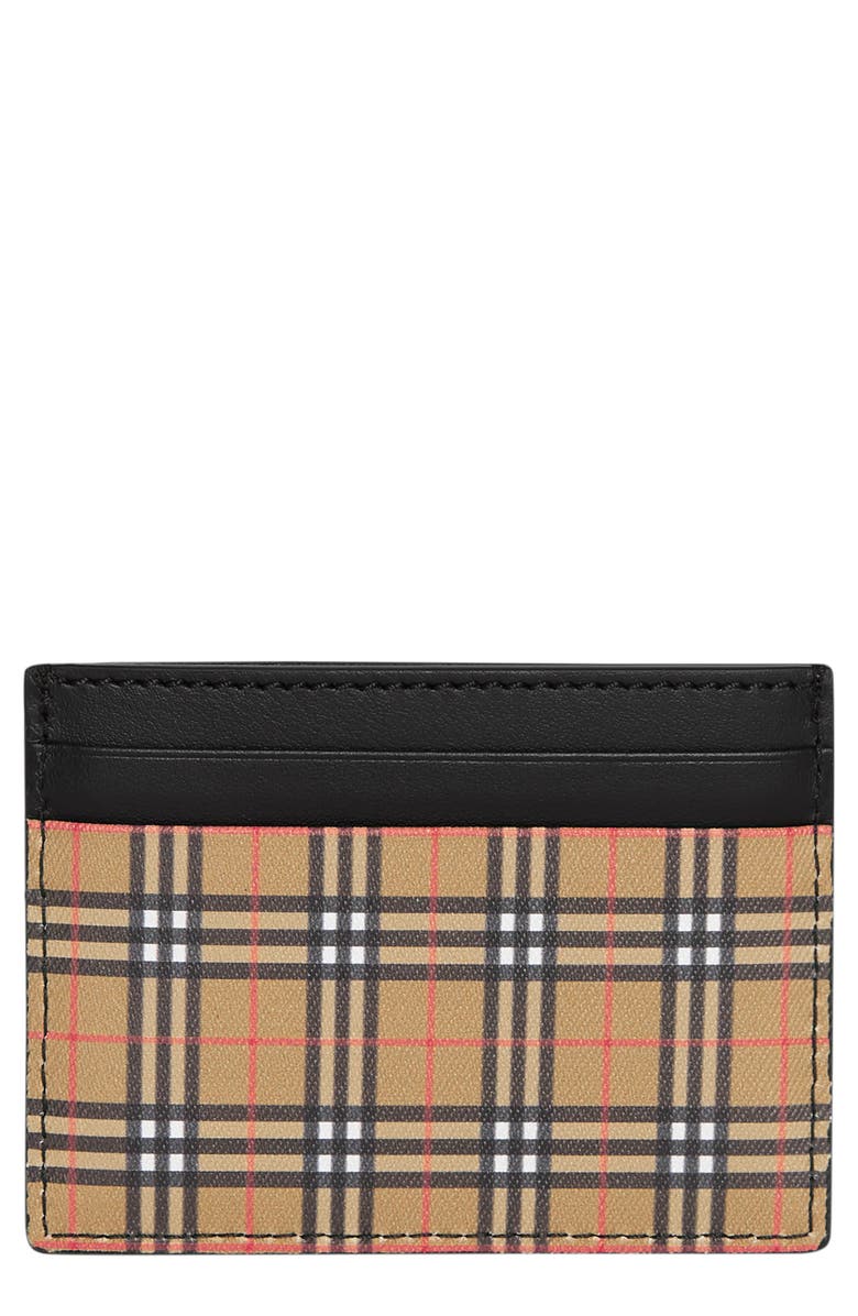 Burberry Sandom Check Card Case, Main, color,