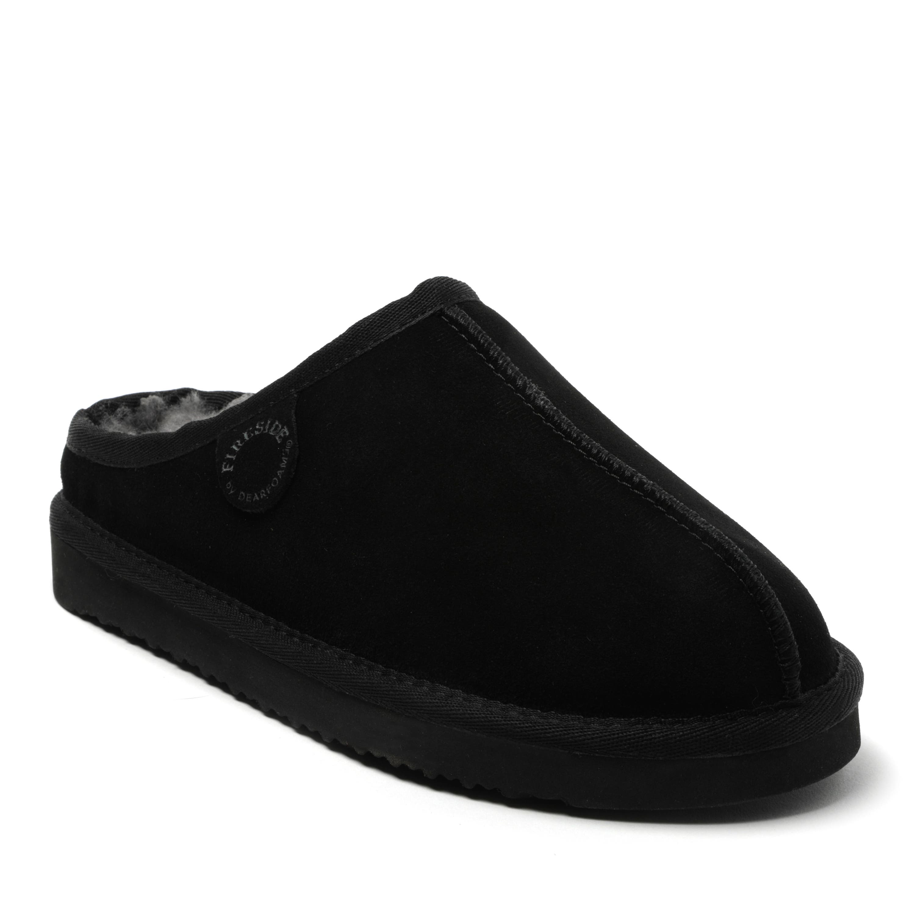 DEARFOAMS Fireside Greta Genuine Shearling Clog Slipper, Main, color, Black