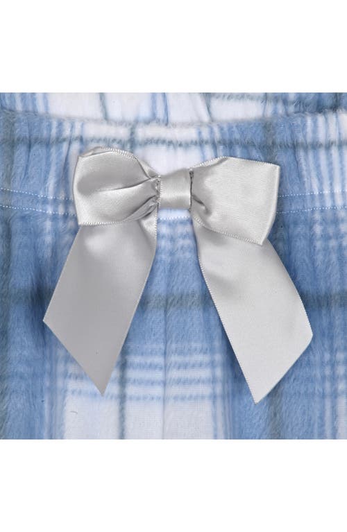 Sleep On It Kids' Long Sleeve Thermal & Plaid Pajama Pants Set In Blue