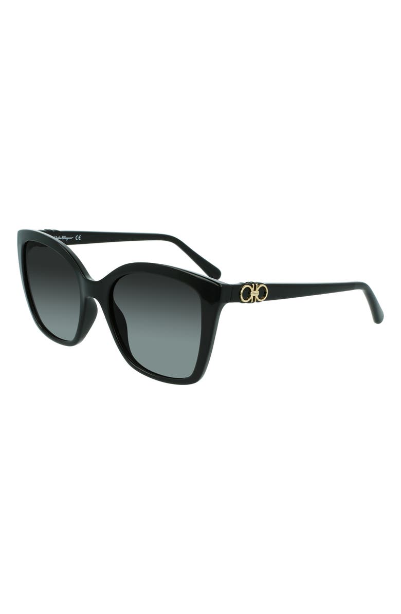 FERRAGAMO Gancini 54mm Rectangular Sunglasses, Alternate, color, 