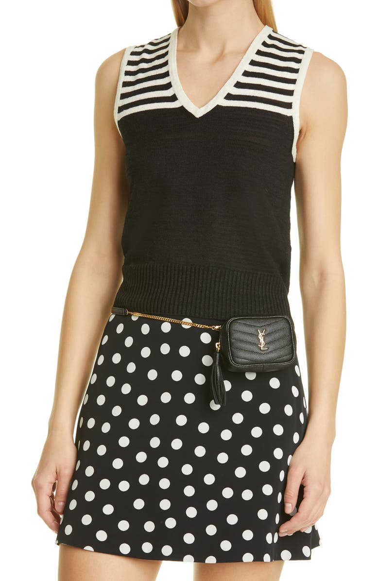 Saint Laurent Matelassé Leather Belt Bag, Alternate, color,