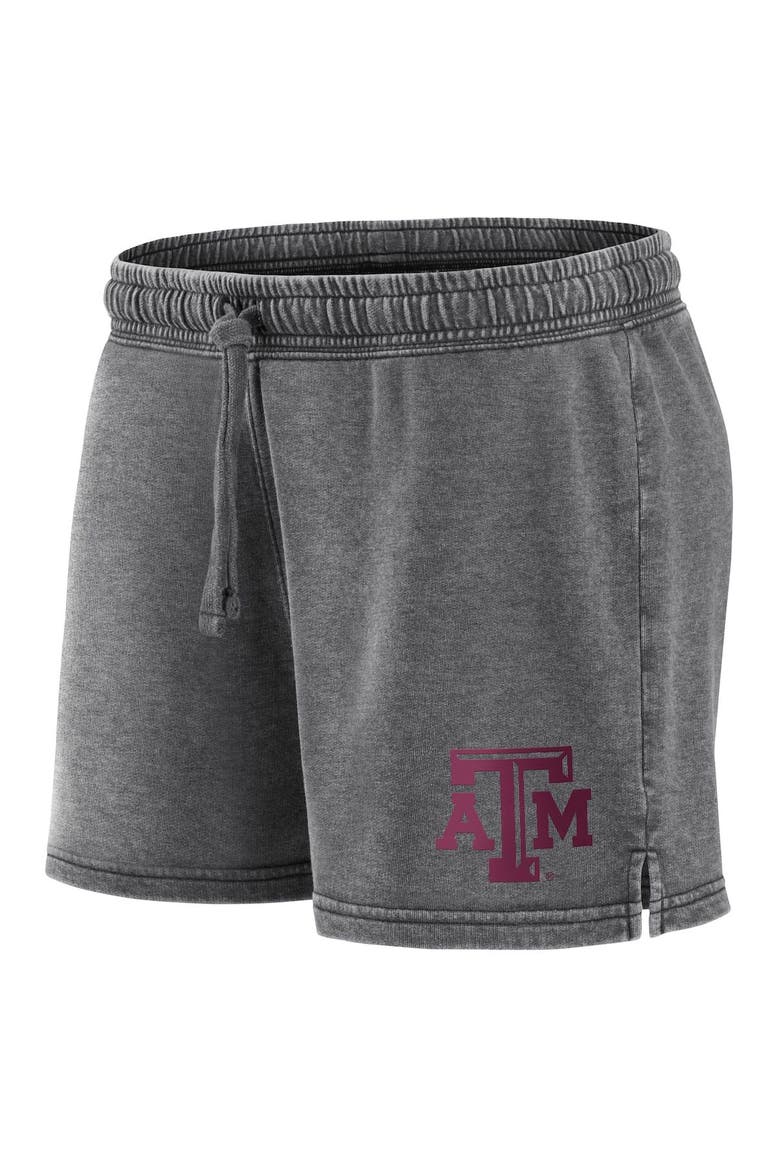 Women's Fanatics Branded Heathered Charcoal Texas A&M Aggies Retro French Terry Shorts, Alternate, color, Heather Charcoal