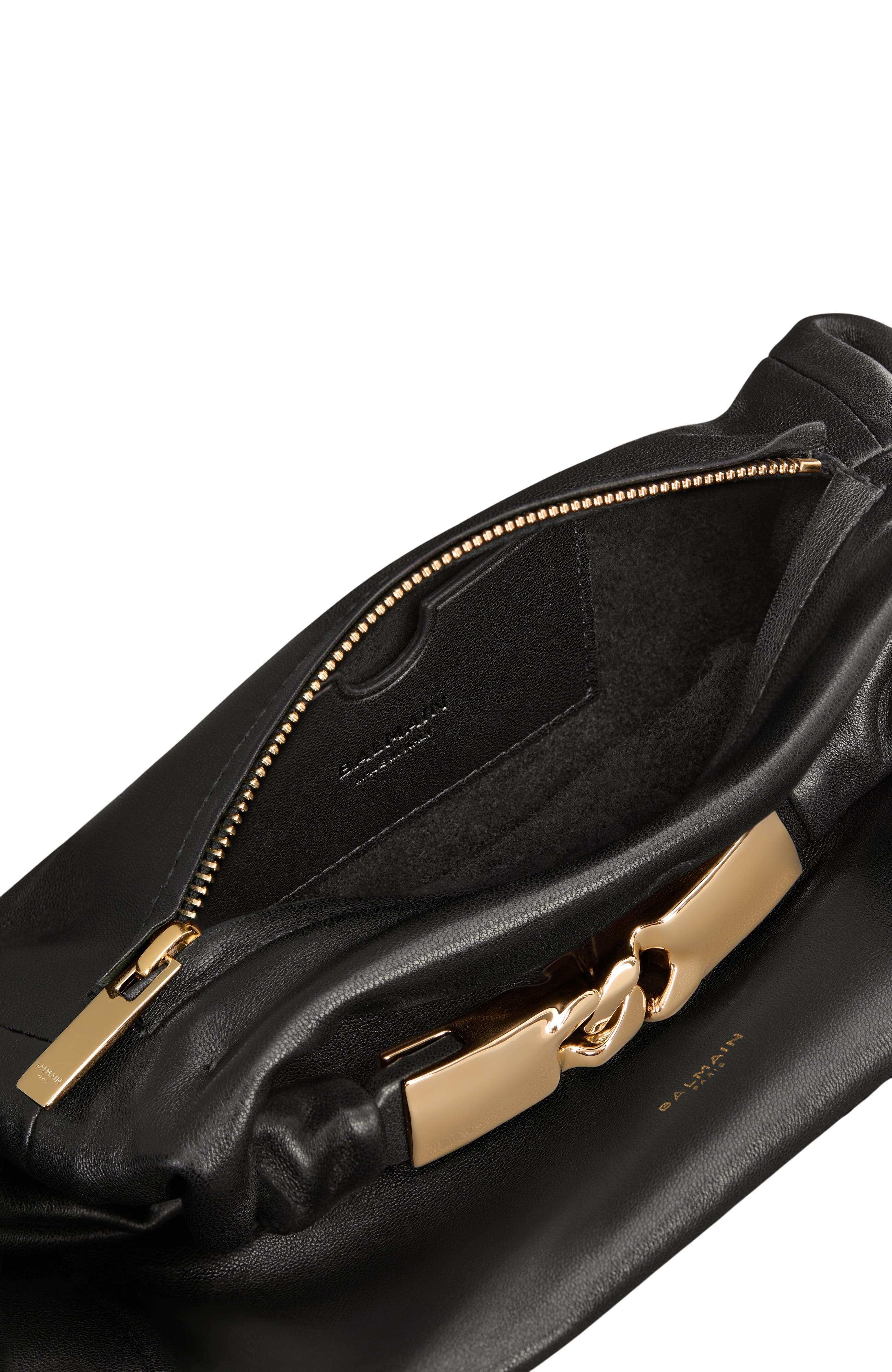 Dinner At 8 Small Smooth Leather Bag, Alternate, color, black