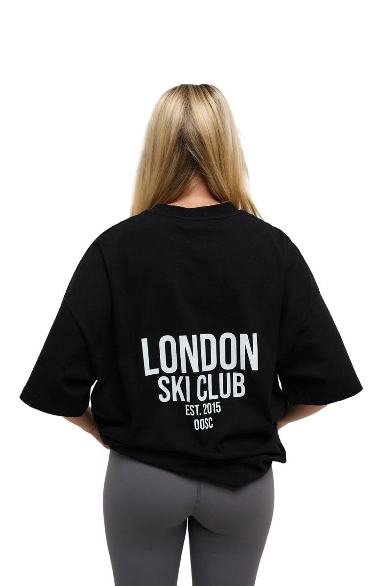 OOSC London Ski Club Oversize T-Shirt - Black, Alternate, color, 