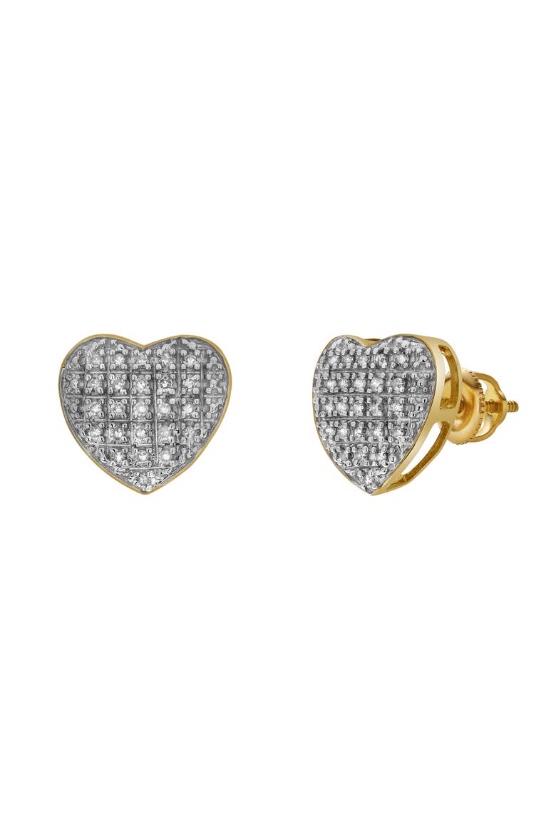 Eden 10K Yellow Gold Cluster Diamond Unisex Earrings - 0.24 Cts, Main, color, 10K Yellow Gold
