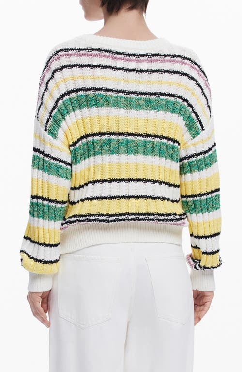 Desigual Colorful Striped Sweater In Multi Stripe