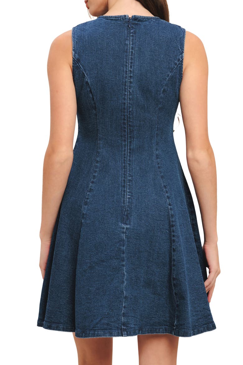Denim Minidress, Alternate, color, MEDIUM INDIGO