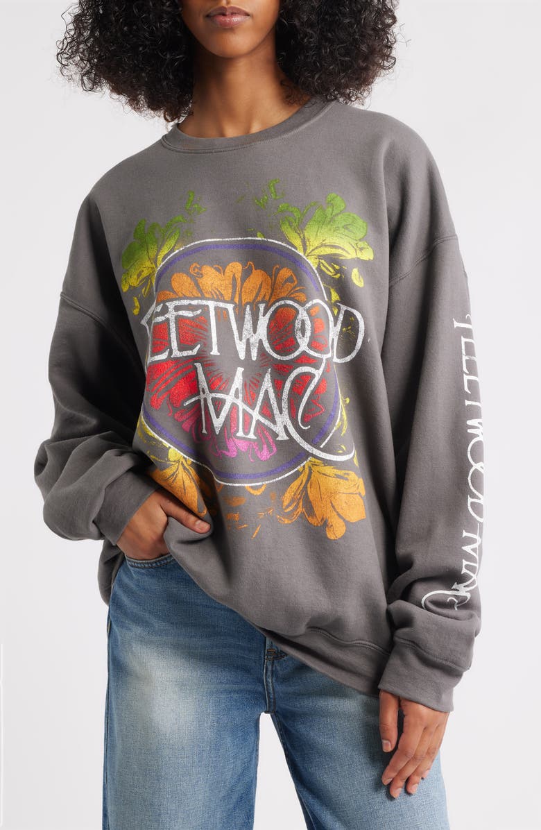 Merch Traffic Fleetwood Mac Floral Graphic Sweatshirt, Main, color, 