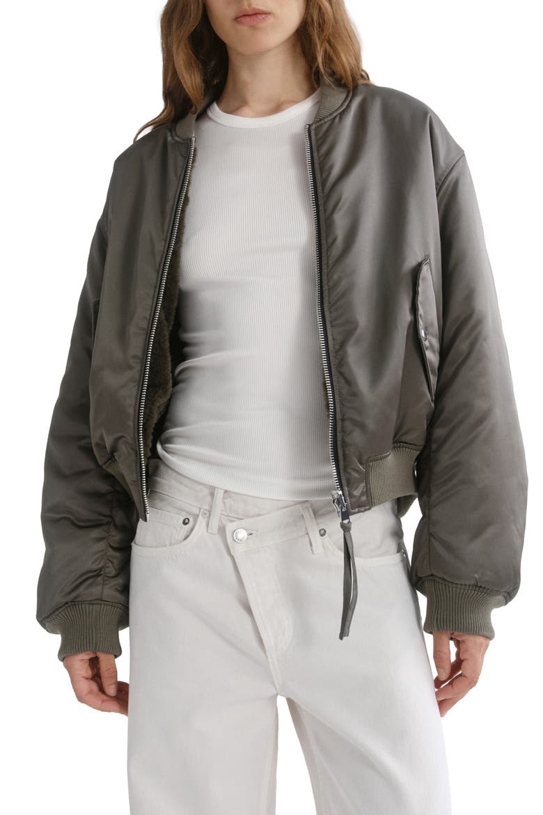 Frankie Reversible Bomber Jacket, Alternate, color, FERN