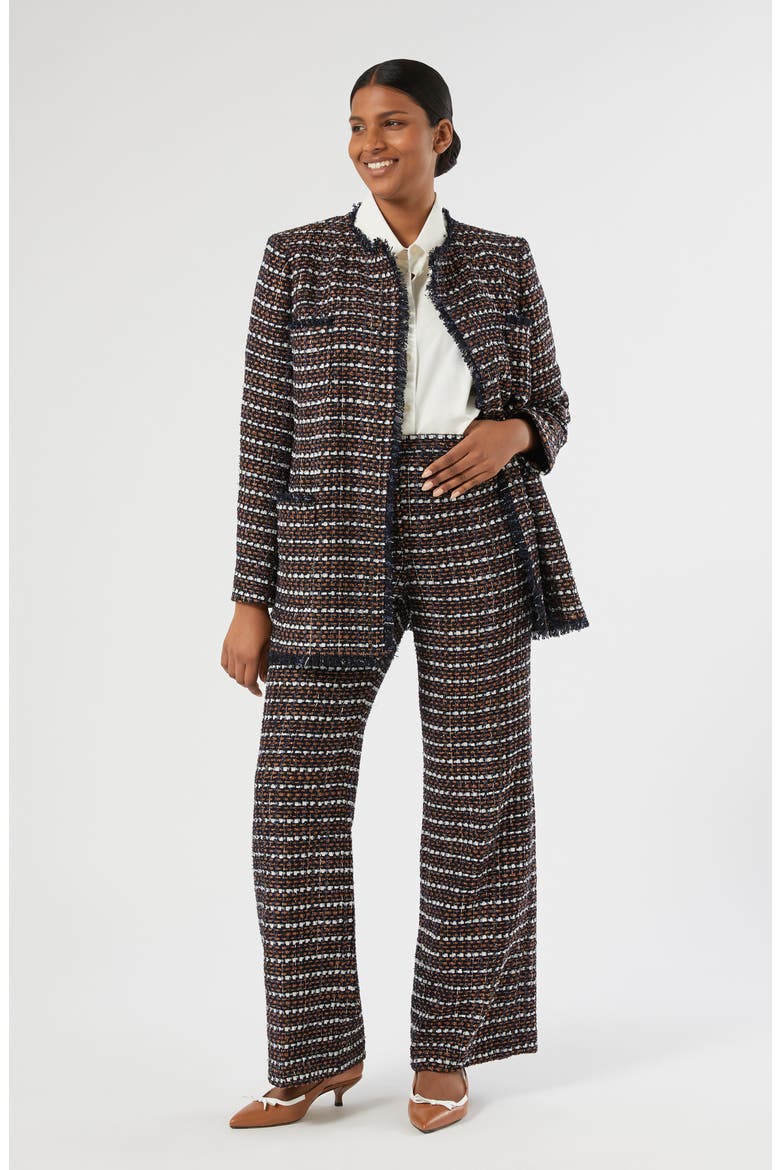 Nafona Wide Leg Pants, Alternate, color, BLUE BROWN