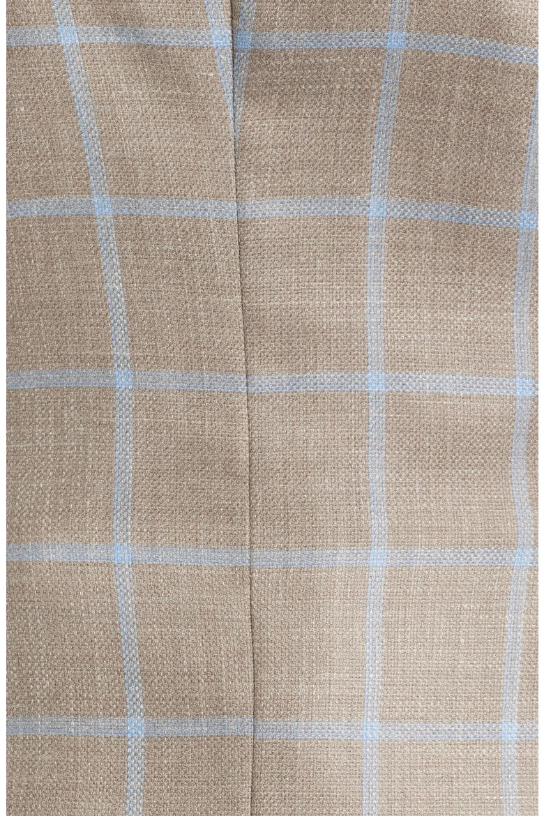 Hyperlight Soft Tan Windowpabne Check Wool & Silk Blend Sport Coat, Alternate, color, TAN