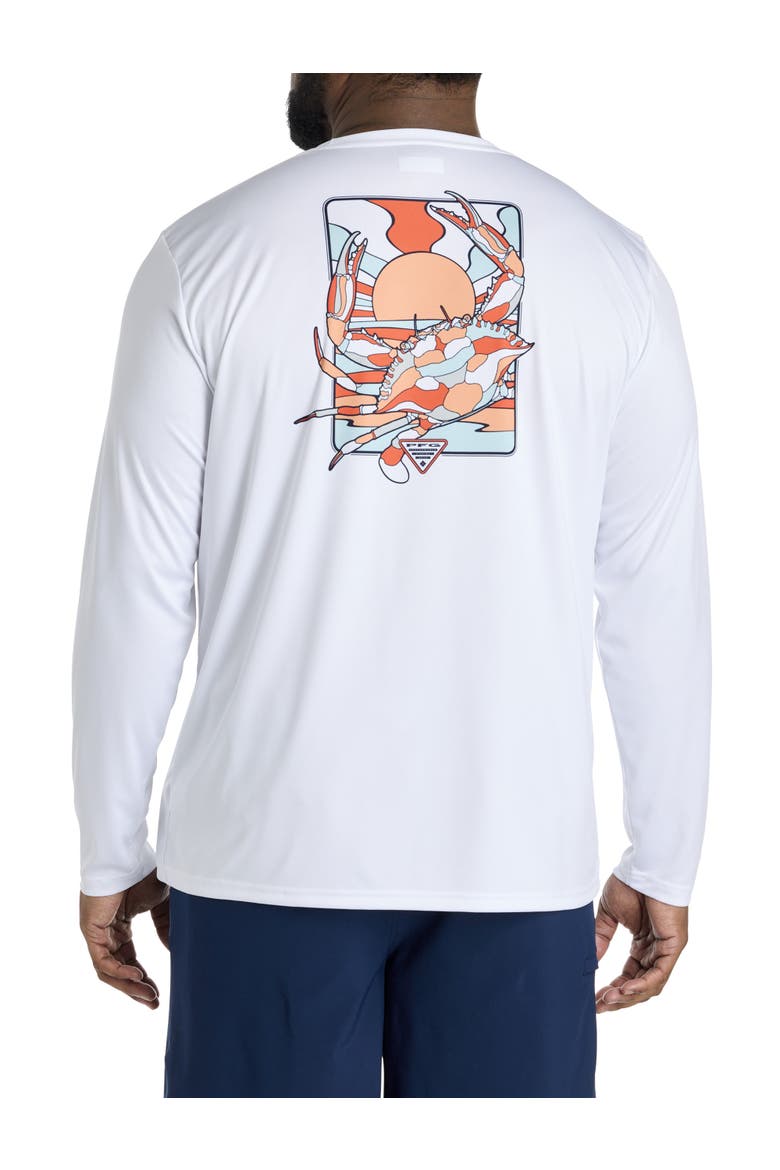 Big & Tall Fish Crab Long-Sleeve Graphic Tee, Main, color, WHITE
