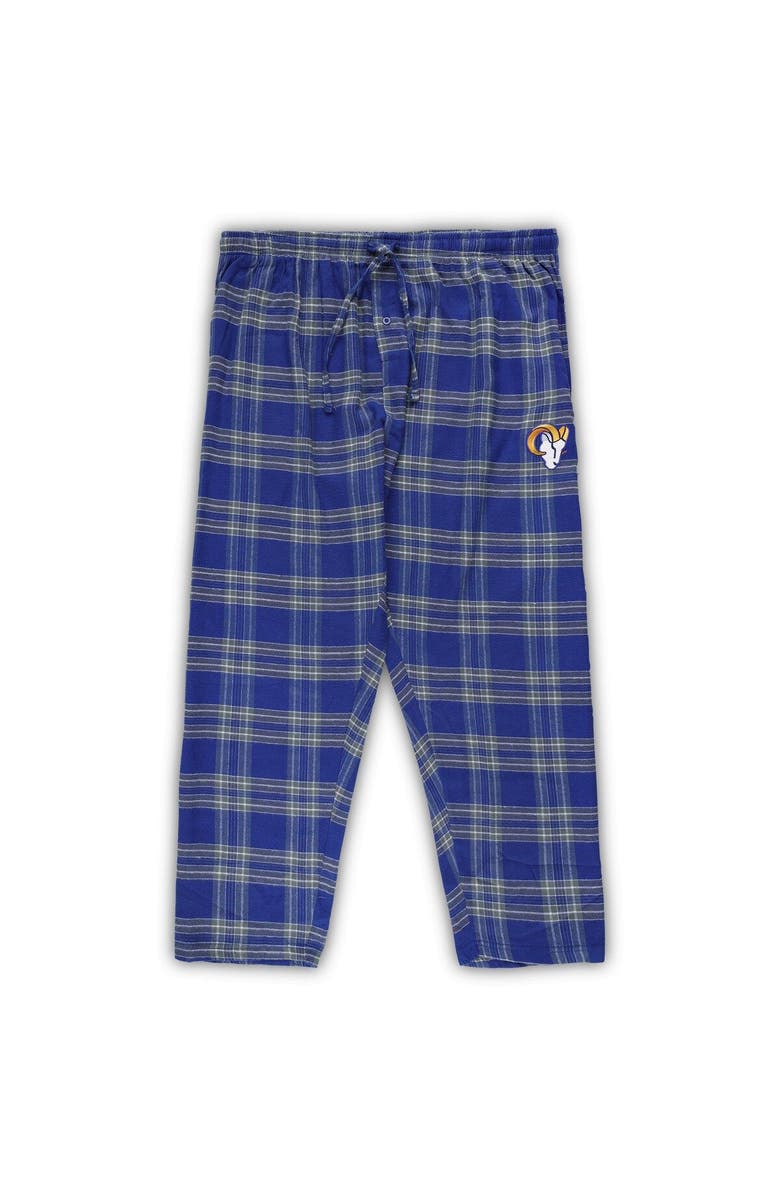 CONCEPTS SPORT Men's Concepts Sport Royal/Gold Los Angeles Rams Big & Tall Flannel Sleep Set, Alternate, color,