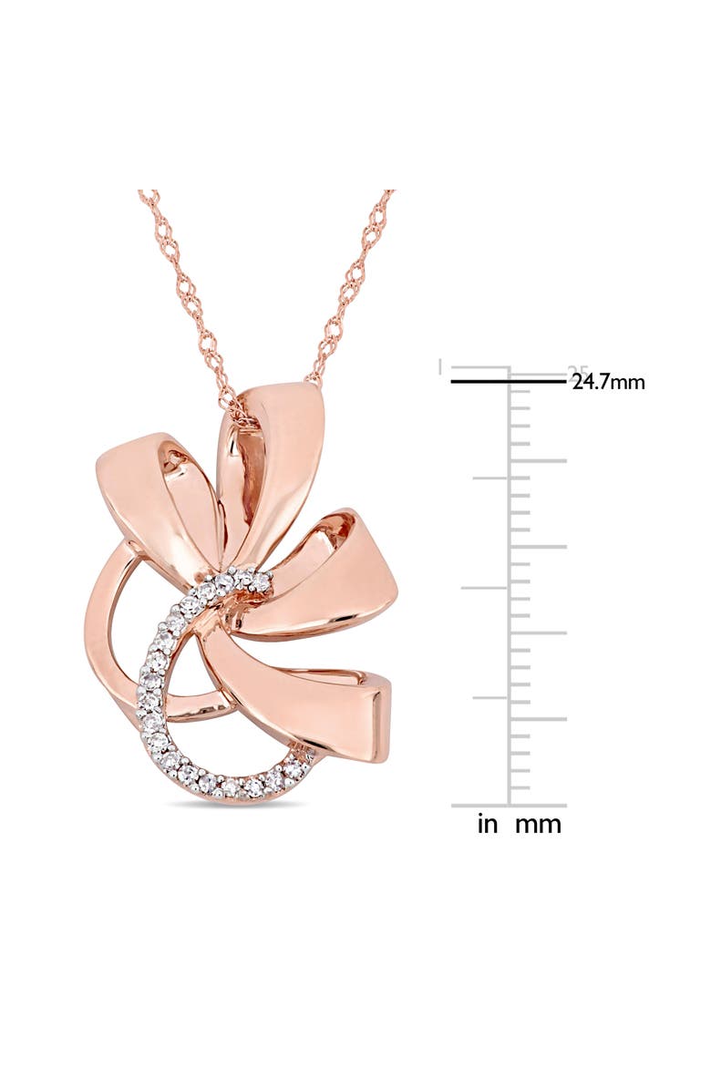 Julianna B. Diamond Swirl Necklace 10k Rose Gold, Alternate, color, 10K Rose Gold