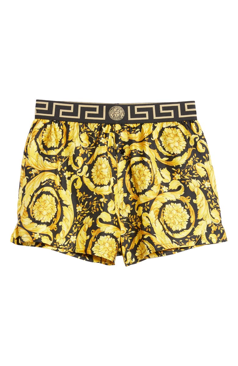 Versace Barocco Silk Boxers, Alternate, color,