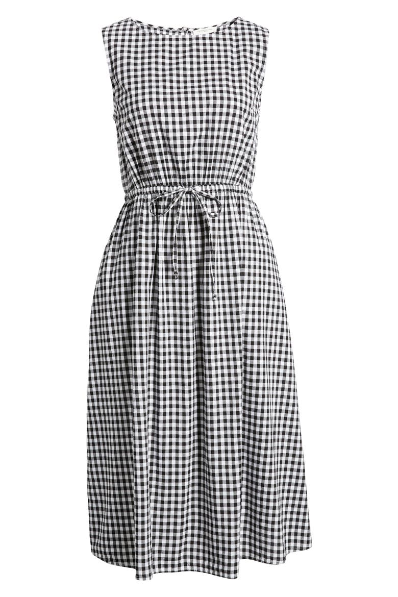 Gingham Cutout Back Midi Dress, Alternate, color, CLASSIC FILM