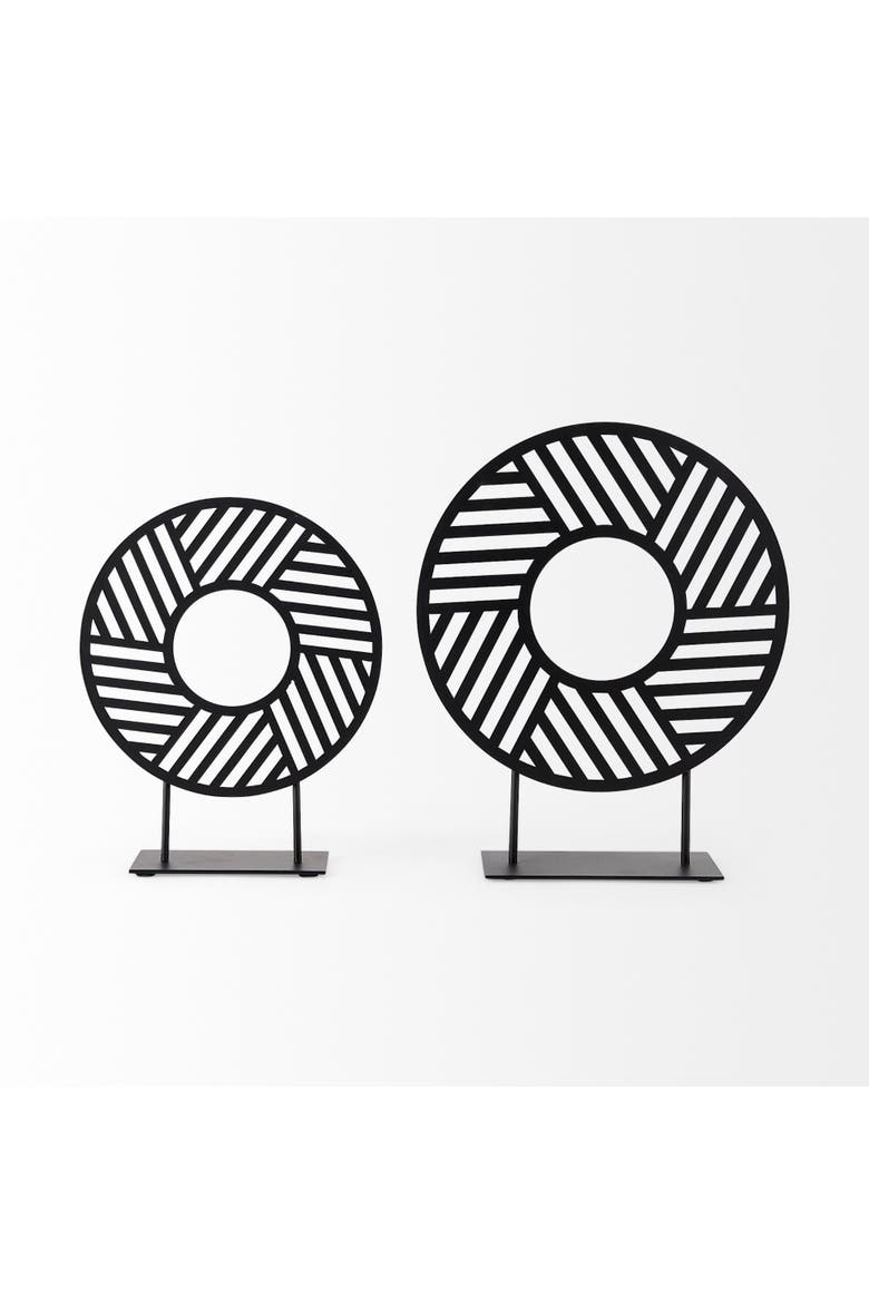 Micra Metal Decorative Object on a Stand, Alternate, color, Black