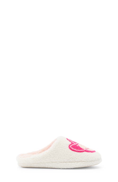 Joe Boxer Cowboy Smiley Faux Shearling Clog In White