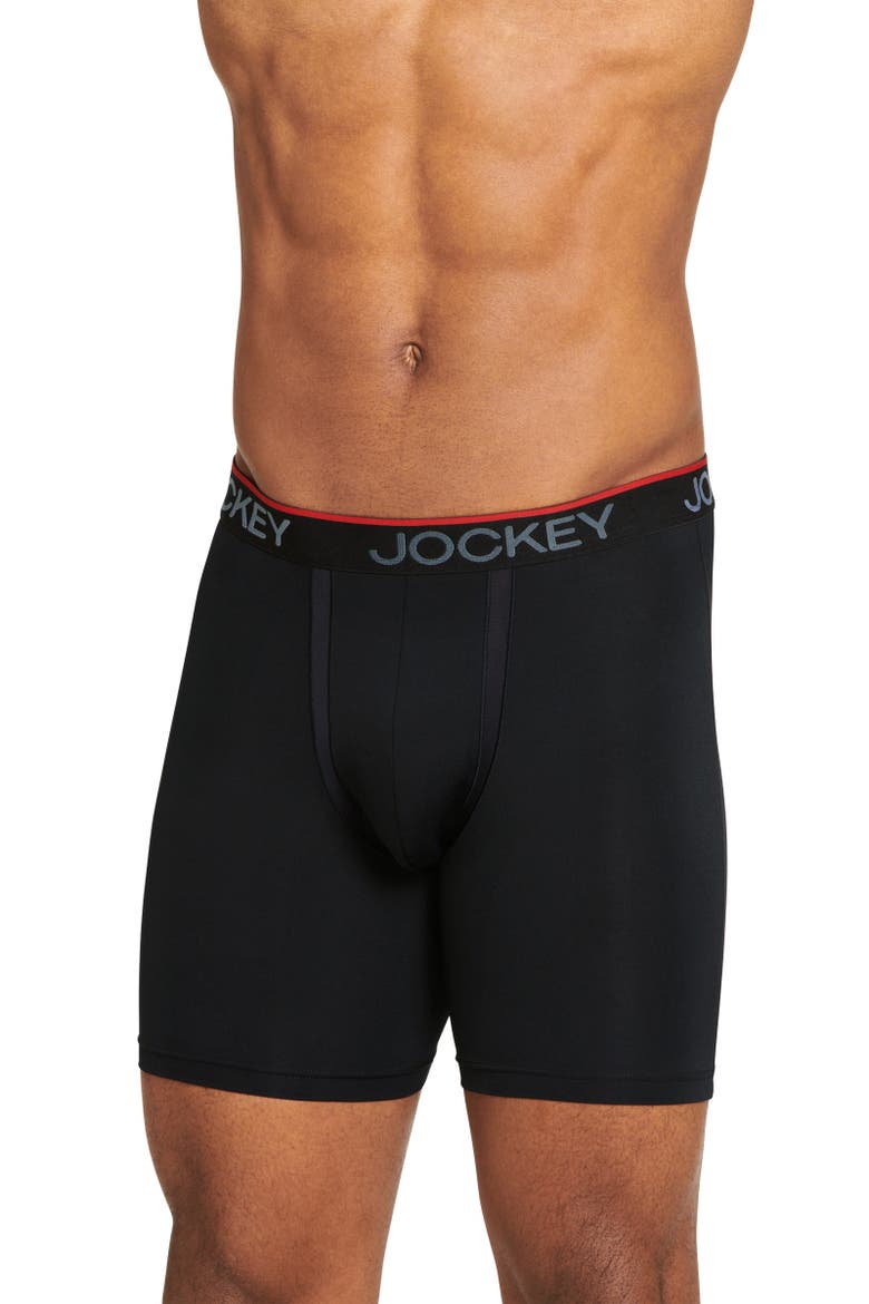 Men's Chafe Proof Pouch Microfiber 6" Boxer Brief - 6 Pack, Alternate, color, Black