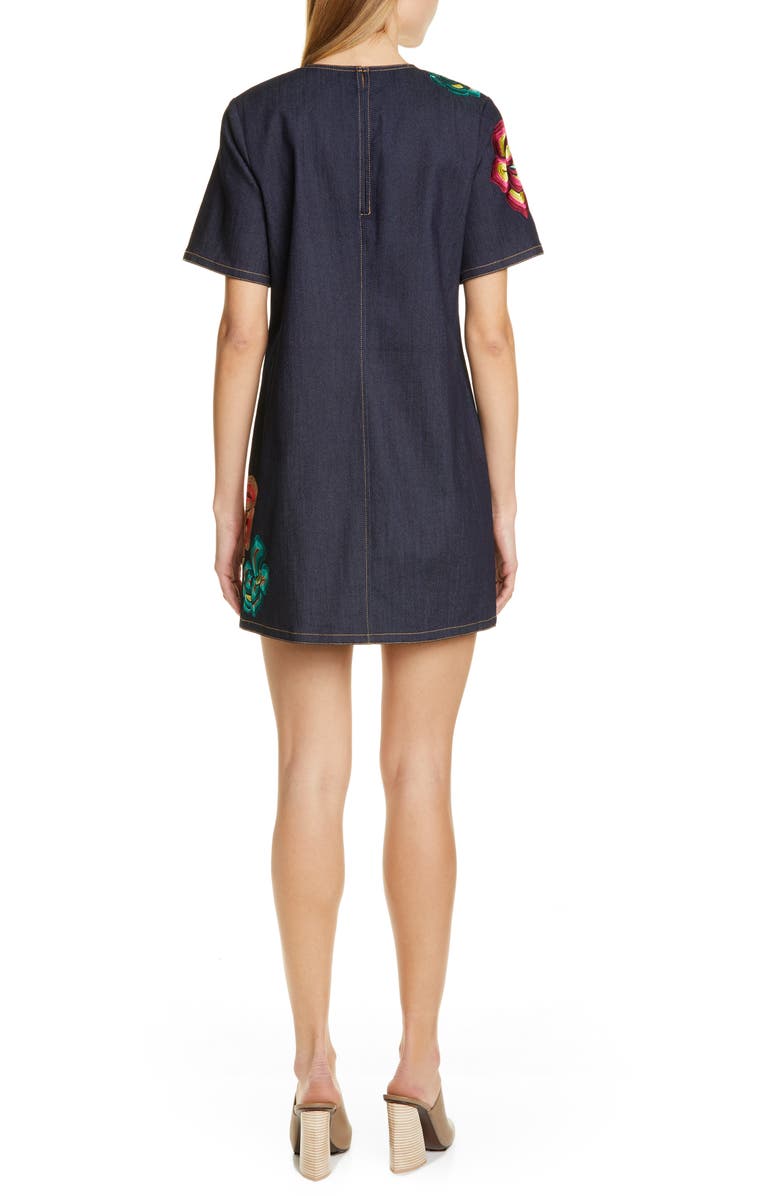 Cinq à Sept Ashton Embroidered Denim Minidress, Alternate, color,